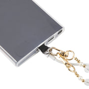 Mobile Phone Anti-lost Long Chain Flash Diamond Pearl Crossbody Lanyard(Light Yellow)