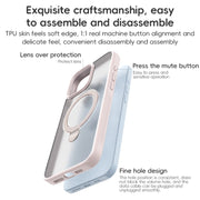 For iPhone 15 Pro Max ZGA Magsafe Holder PC Hybrid TPU Phone Case(Pink)