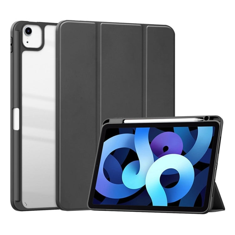 For iPad Pro 11 2022 / 2021 / 2020 ZGA Tri-Fold Voltage Smart Leather Tablet Case(Black)