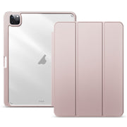 For iPad Pro 12.9 2022/2021/2020 ZGA Tri-Fold Voltage Smart Leather Tablet Case(Pink)