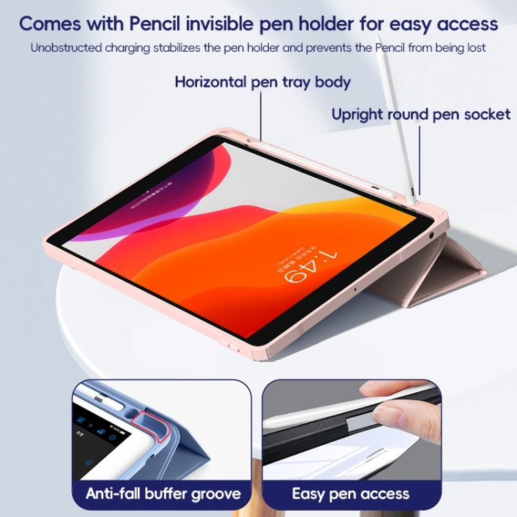 For iPad 10.2 2021/2020/2019 ZGA Tri-Fold Voltage Smart Leather Tablet Case(Black)