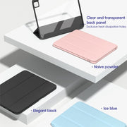 For iPad 2025 / 2022 ZGA Tri-Fold Voltage Smart Leather Tablet Case(Pink)