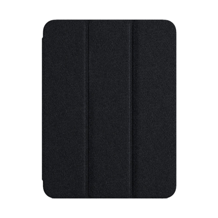 For iPad Pro 12.9 2022/2021/2020 ZGA Tri-Fold Voltage Smart Leather Tablet Case(Black)