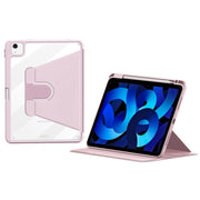 For iPad Air 10.9 2022 / 2020 ZGA Tri-Fold 360 Rotation Smart Leather Tablet Case(Pink)
