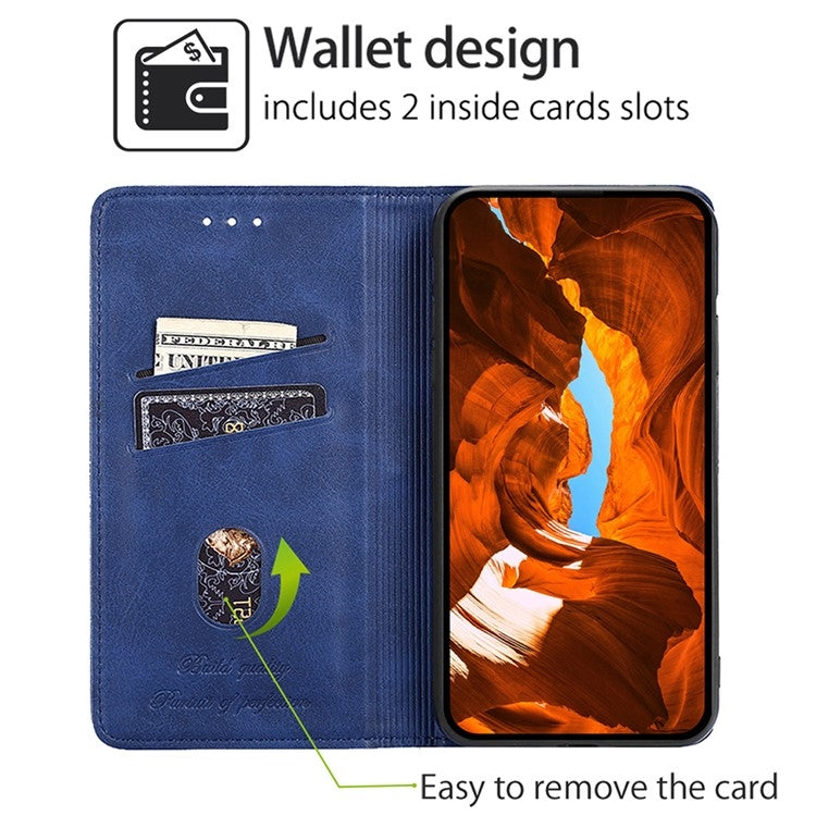 For Motorola Edge 5G 2024 Cow Texture Magnetic Leather Phone Case(Blue)