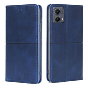 For Motorola Edge 5G 2024 Cow Texture Magnetic Leather Phone Case(Blue)