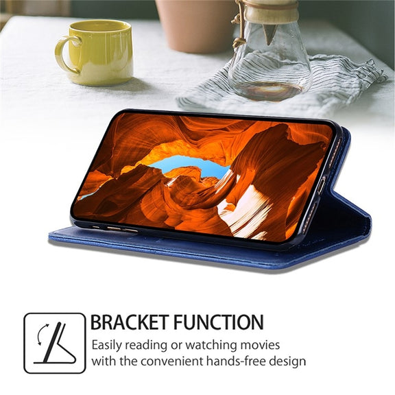 For Motorola Edge 5G 2024 Cow Texture Magnetic Leather Phone Case(Blue)