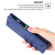 For Motorola Edge 5G 2024 Cow Texture Magnetic Leather Phone Case(Blue)