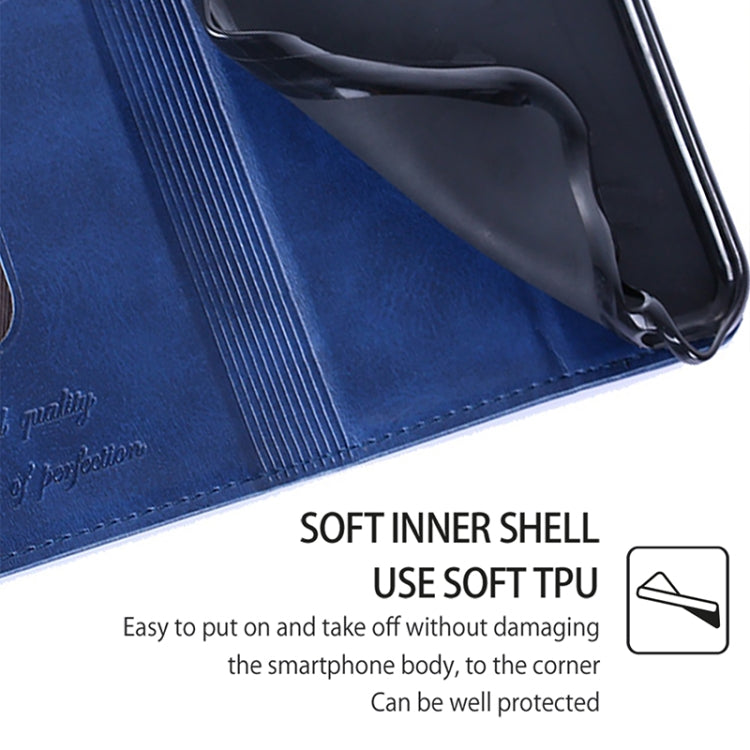 For Motorola Edge 5G 2024 Cow Texture Magnetic Leather Phone Case(Blue)