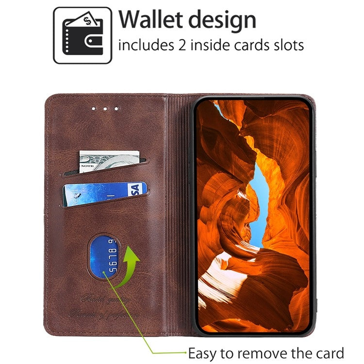 For Motorola Edge 5G 2024 Cow Texture Magnetic Leather Phone Case(Dark Brown)