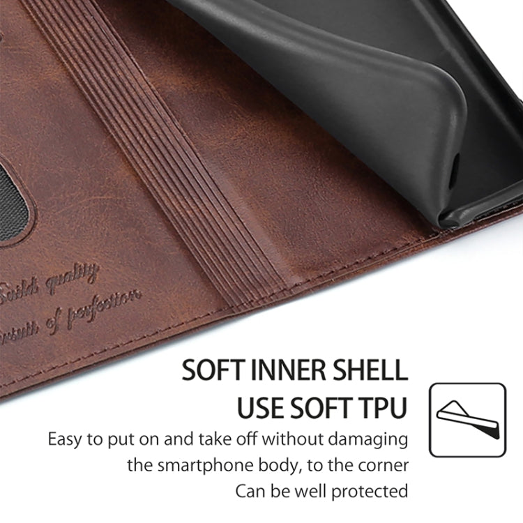 For Motorola Edge 5G 2024 Cow Texture Magnetic Leather Phone Case(Dark Brown)