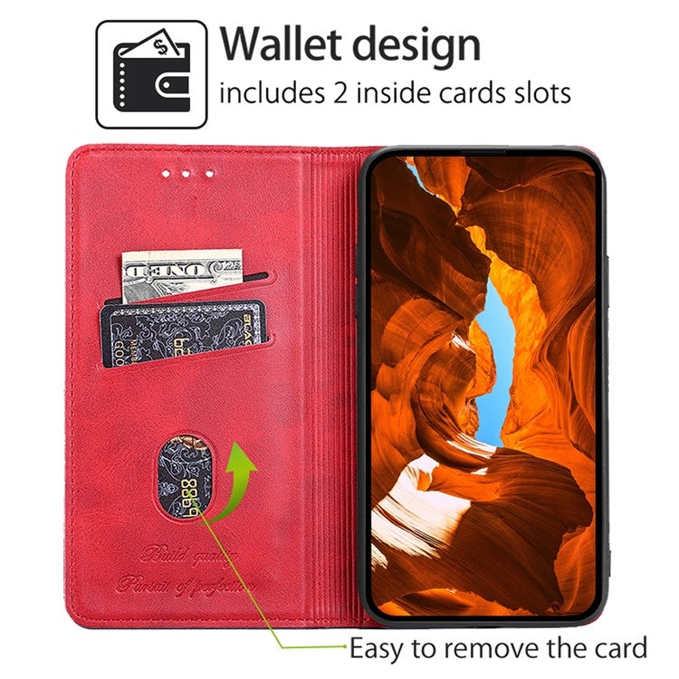 For Motorola Edge 5G 2024 Cow Texture Magnetic Leather Phone Case(Red)