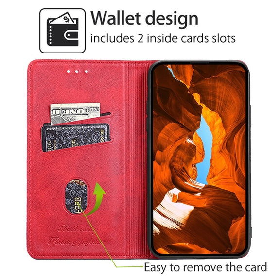 For Motorola Edge 5G 2024 Cow Texture Magnetic Leather Phone Case(Red)