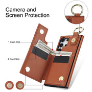 For Samsung Galaxy S24 Ultra 5G Litchi Texture Zipper Double Buckle Card Bag Phone Case(Brown)