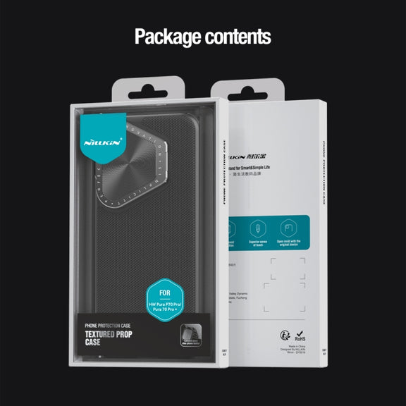 For Huawei Pura 70 Pro/70 Pro+ NILLKIN Textured Prop Lens Protection Holder Nylon Phone Case(Black)