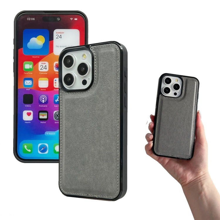 For iPhone 16 Pro Max Multifunctional Seven Cards Wallet Leather Phone Case(Grey)
