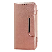 For iPhone 16 Pro Max Multifunctional Seven Cards Wallet Leather Phone Case(Rose Gold)