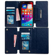 For iPhone 16 Pro Max Multifunctional Seven Cards Wallet Leather Phone Case(Royal Blue)