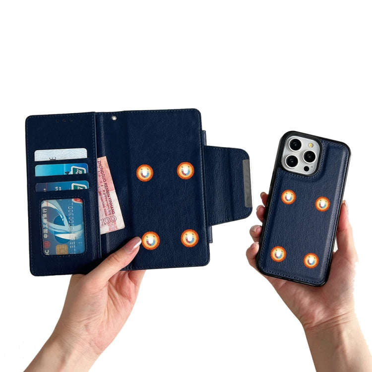For iPhone 16 Pro Max Multifunctional Seven Cards Wallet Leather Phone Case(Royal Blue)