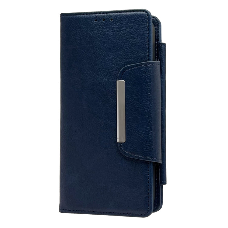 For iPhone 16 Pro Multifunctional Seven Cards Wallet Leather Phone Case(Royal Blue)