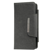 For iPhone 16 Plus Multifunctional Seven Cards Wallet Leather Phone Case(Grey)