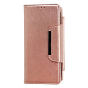 For iPhone 16 Plus Multifunctional 7-Cards Wallet Leather Phone Case(Rose Gold)