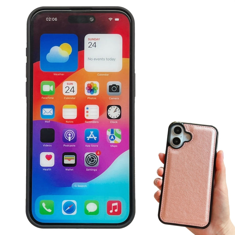 For iPhone 16 Plus Multifunctional 7-Cards Wallet Leather Phone Case(Rose Gold)