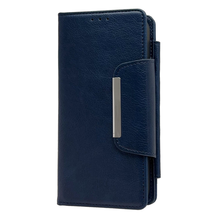 For iPhone 16 Plus Multifunctional 7-Cards Wallet Leather Phone Case(Royal Blue)