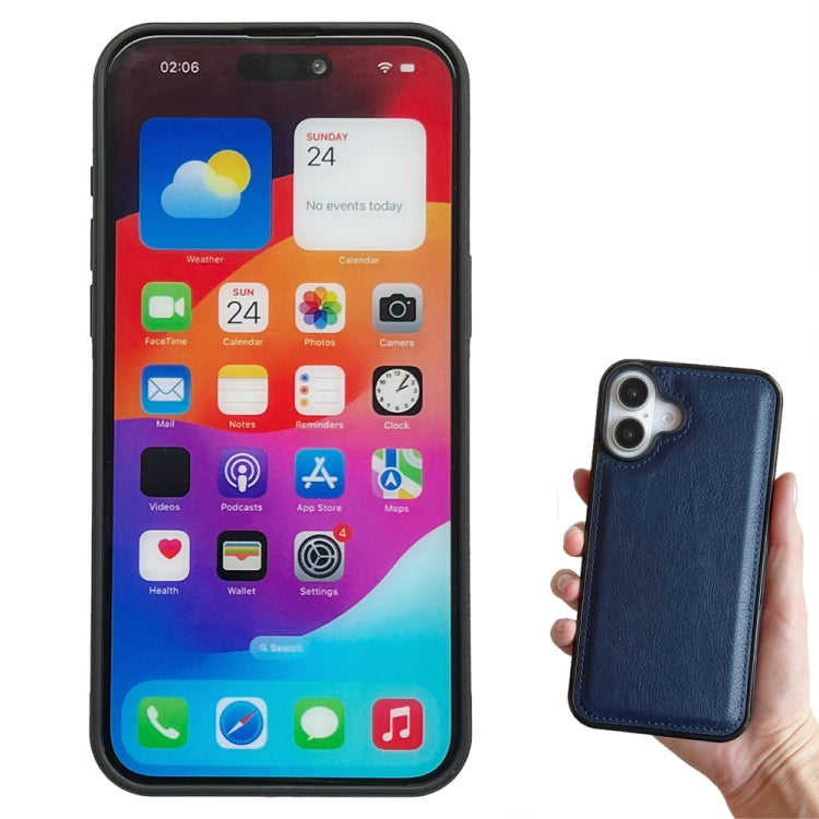 For iPhone 16 Plus Multifunctional 7-Cards Wallet Leather Phone Case(Royal Blue)