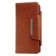 For iPhone 16 Multifunctional 7-Cards Wallet Leather Phone Case(Brown)