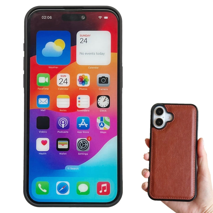 For iPhone 16 Multifunctional 7-Cards Wallet Leather Phone Case(Brown)