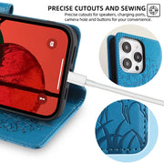 For Sony Xperia 10 V Tree & Deer Embossed Leather Phone Case(Blue)