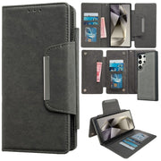 For Samsung Galaxy S24 Ultra 5G Multifunctional 7-Card Wallet Leather Phone Case(Grey)