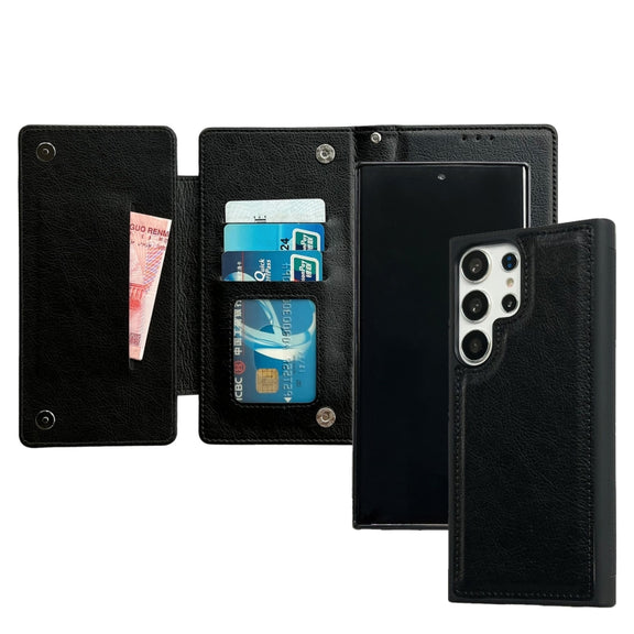 For Samsung Galaxy S24+ 5G Multifunctional 7-Card Wallet Leather Phone Case(Black)