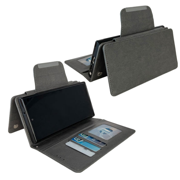 For Samsung Galaxy S24+ 5G Multifunctional 7-Card Wallet Leather Phone Case(Grey)