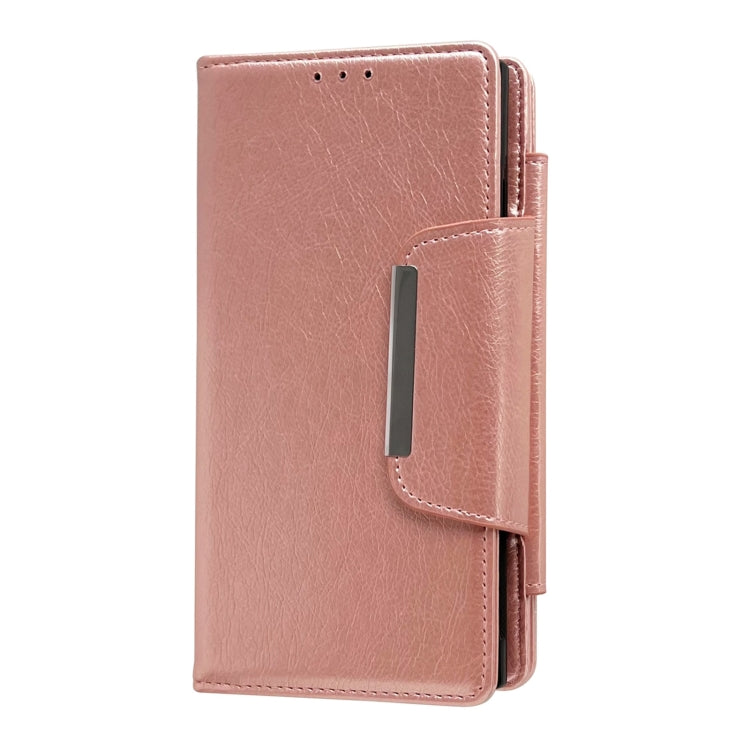 For Samsung Galaxy S24+ 5G Multifunctional 7-Card Wallet Leather Phone Case(Rose Gold)