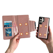 For Samsung Galaxy S24+ 5G Multifunctional 7-Card Wallet Leather Phone Case(Rose Gold)