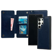 For Samsung Galaxy S24+ 5G Multifunctional 7-Card Wallet Leather Phone Case(Royal Blue)