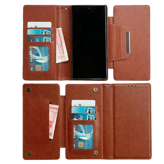 For Samsung Galaxy S24+ 5G Multifunctional 7-Card Wallet Leather Phone Case(Brown)