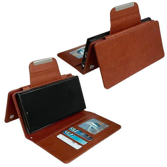 For Samsung Galaxy S24 5G Multifunctional 7-Card Wallet Leather Phone Case(Brown)