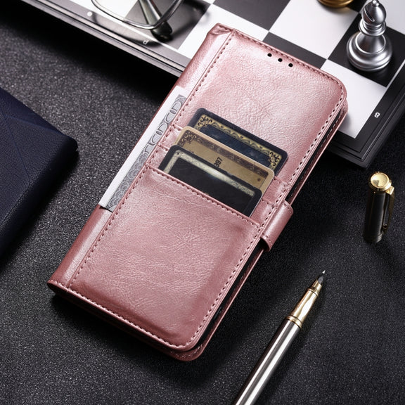 For iPhone 16 Pro Max Simple 6-Card Wallet Leather Phone Case(Rose Gold)