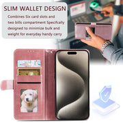 For iPhone 16 Pro Max Simple 6-Card Wallet Leather Phone Case(Rose Gold)