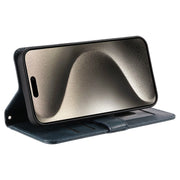 For iPhone 16 Pro Simple 6-Card Wallet Leather Phone Case(Navy Blue)