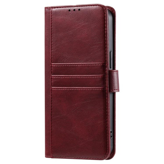 For iPhone 16e Simple 6-Card Wallet Leather Phone Case(Wine Red)