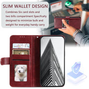 For iPhone 16e Simple 6-Card Wallet Leather Phone Case(Wine Red)