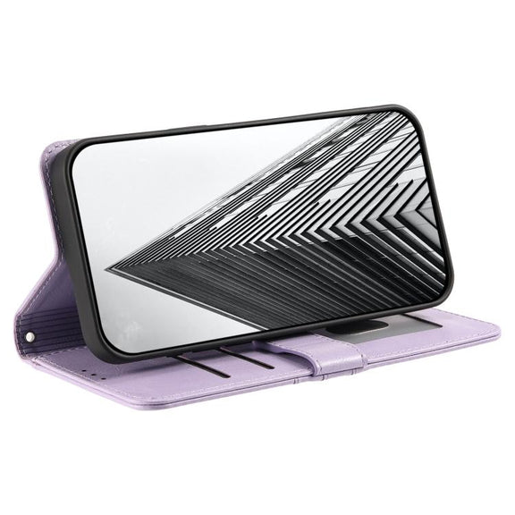 For iPhone 16e Simple 6-Card Wallet Leather Phone Case(Purple)