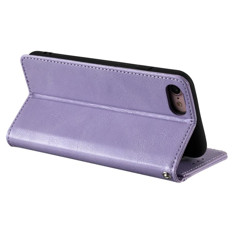 For iPhone 16e Simple 6-Card Wallet Leather Phone Case(Purple)