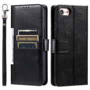 For iPhone 16e Simple 6-Card Wallet Leather Phone Case(Black)