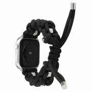 For Apple Watch Ultra 49mm Screw Nut Braided Paracord Watch Band(Black)
