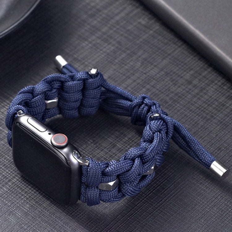For Apple Watch Ultra 49mm Screw Nut Braided Paracord Watch Band(Blue)